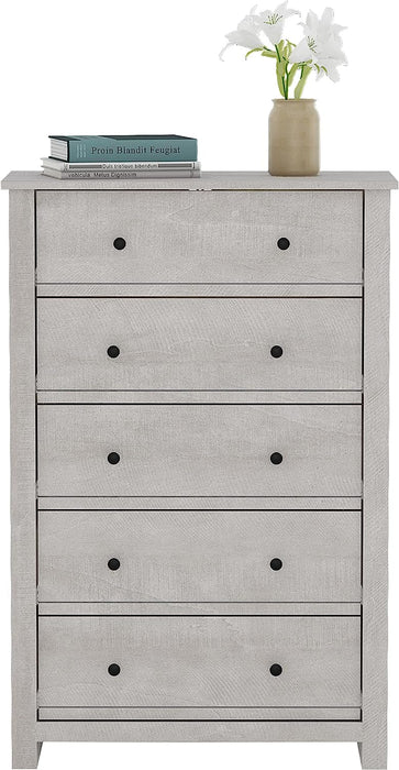 Galano Genoa 5 Drawer Dresser, Dusty Grey Oak