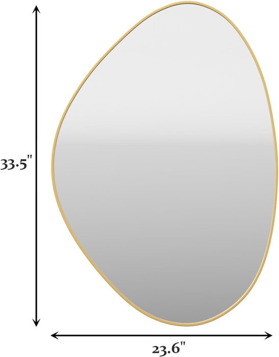 Irregular Wall Mirror Asymmetrical Mirror for Wall 23.6"X33.5" Gold Framed Wall Mirror for Living Room Bathroom Entryway Bedroom