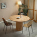 White Solid Wood Circular Tabletop Dining Table