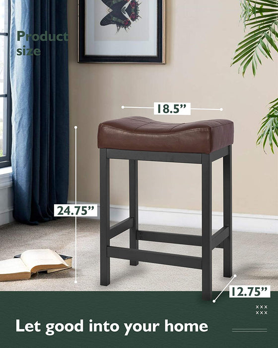 Counter-Height Saddle Stools, Set of 2, Brown/Black