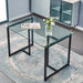 47″ Modern Tempered Glass Dining Table, Black