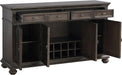Dark Brown Traditional Dining Room Server with Wine Rack