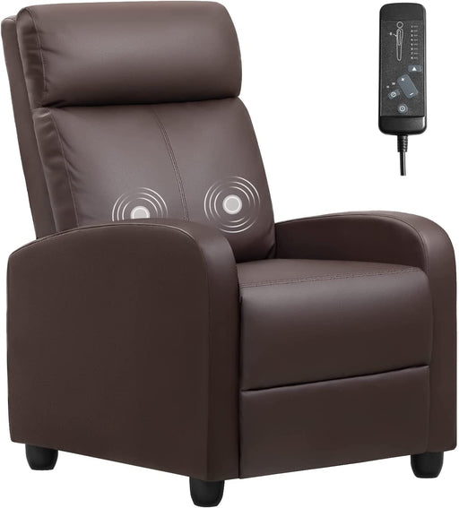 Brown PU Leather Recliner Chair with Massage