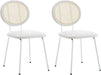 Rattan Back Counter Stools, Set of 2, White