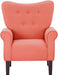 Modern Wingback Accent Chair with Wood Legs