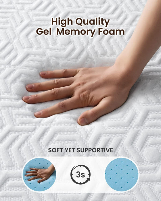Full Gel Memory Foam Mattress Topper, 3 Inches