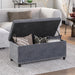 Button-Tufted Ottoman with Storage - Grey