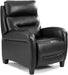 Black Leather Single Recliner Sofa with Automatically Lifting