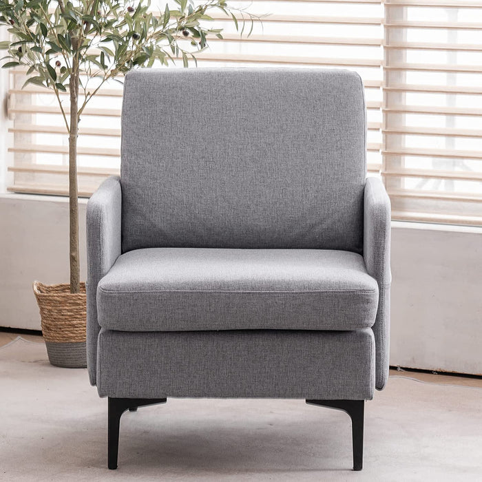 Light Gray Mid-Century Modern Accent Chair