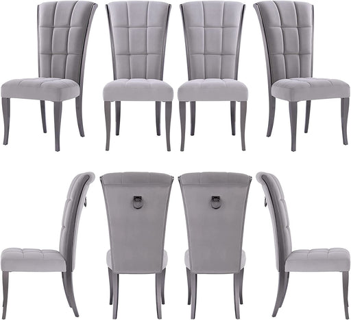 Elegant Velvet High Back Dining Chairs Set of 8