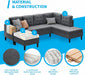Modern Tufted L-Shape Sectional Sleeper Sofa, Gray