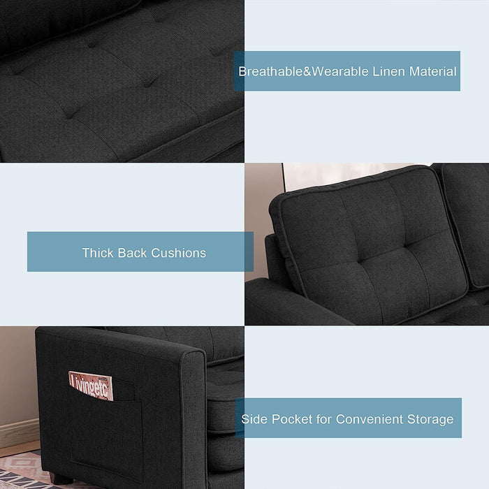 Modern Black Loveseat Sleeper for Small Spaces
