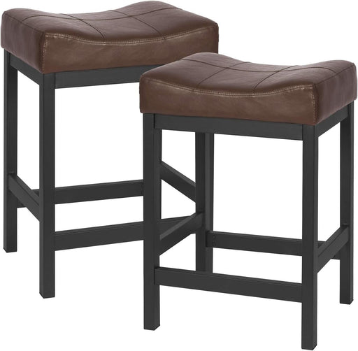 Counter-Height Saddle Stools, Set of 2, Brown/Black