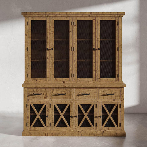 Rustic Pine Sideboard Server and Hutch