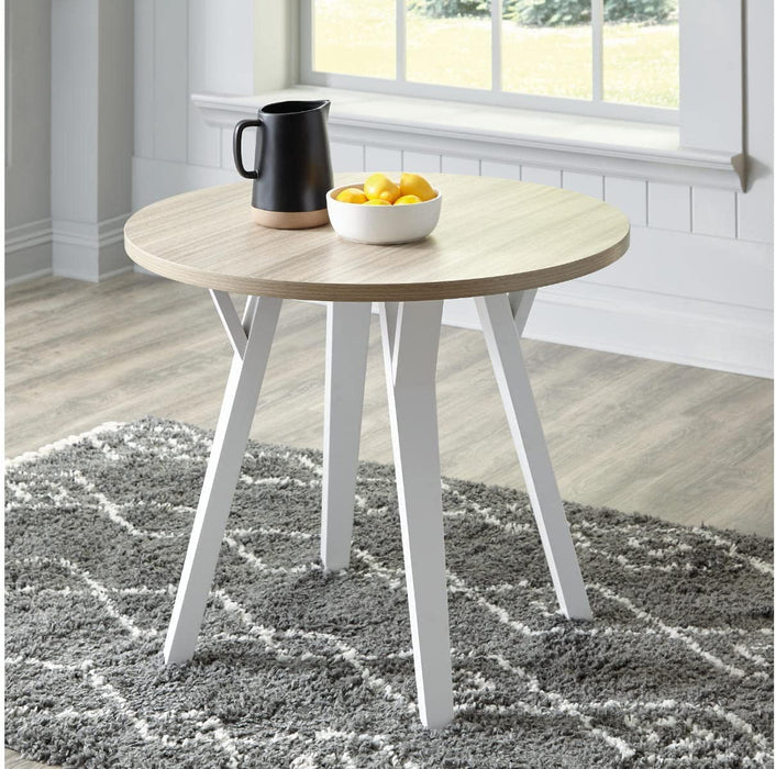 Ashley Grannen Modern White/Natural round Table