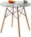 Small round Glass Dining Table for 2-4 People