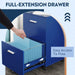 Blue Wood File Cabinet with Printer Stand