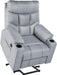 Gray Electric Power Lift Recliner with Massage and Heat