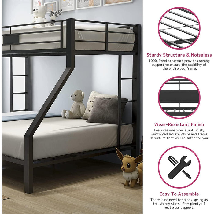 Twin Xl/Queen Bunk Bed, Sandy Black