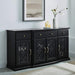 Modern Wood Glass-Buffet-Sideboard, 60", Black