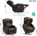 Dark Brown PU Electric Power Lift Recliner with Massage & Heat