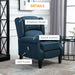 Dark Blue Wingback Recliner with Massage & Heat