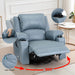 Swivel Rocker Recliner Chair with Massage and Heating (Cloth Blue)