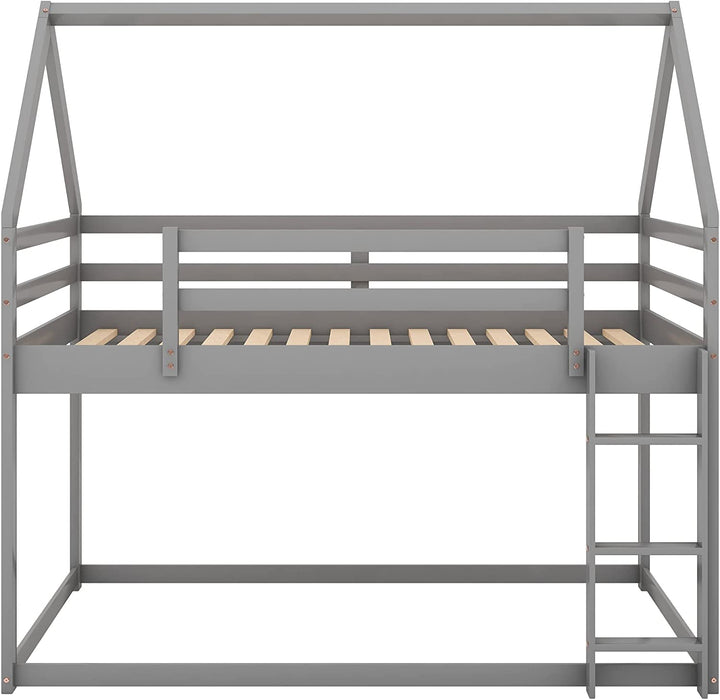 Low House Twin Bunk Bed, Gray