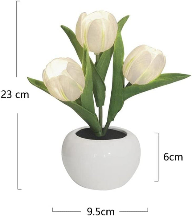 Tulip Desk Lamp with LED Simulation and Vase