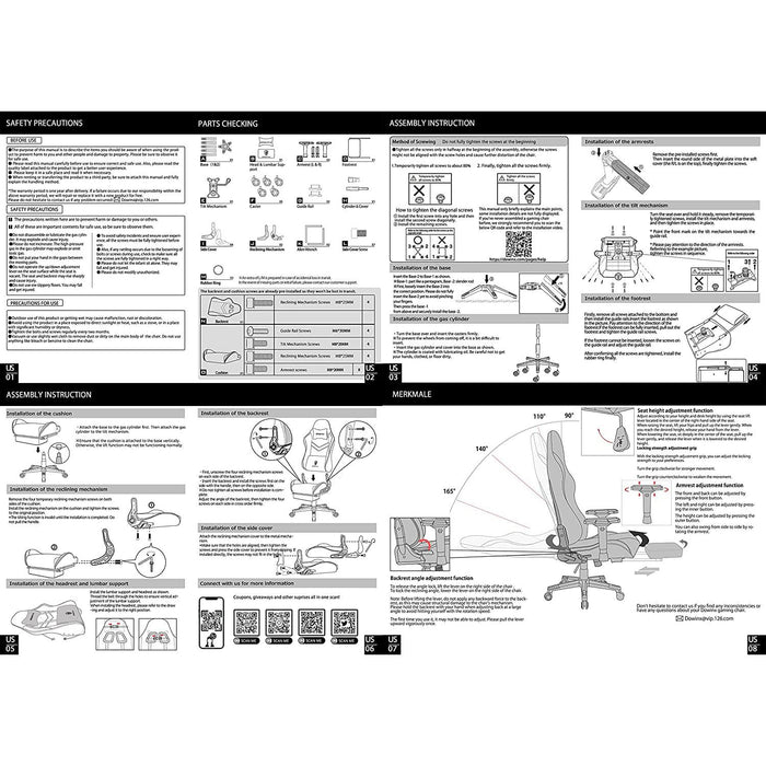Ergonomic Gaming Chair with Massage and Footrest