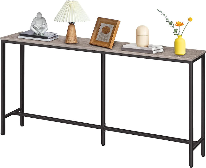 Industrial Greige Sofa Table for Multiple Spaces