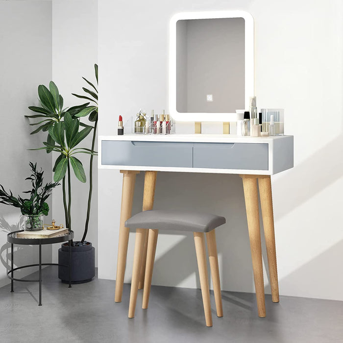 Vanity Table Set with Adjustable Mirror