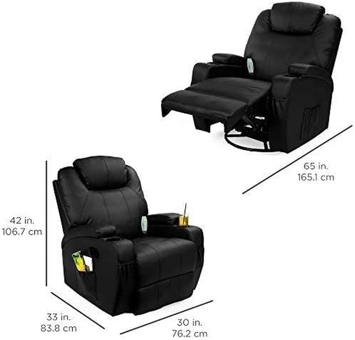 Black Executive Electric Glider Massage Recliner