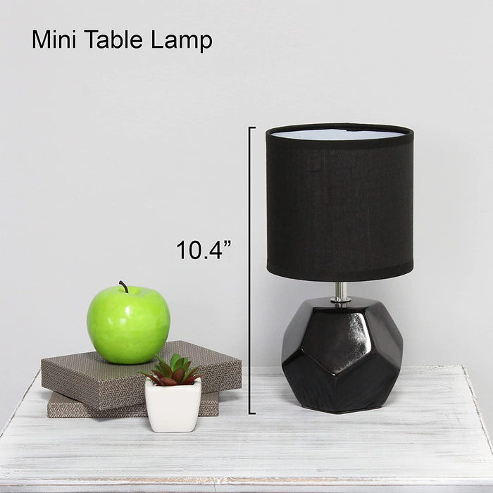 Round Prism Mini Table Lamp in Black