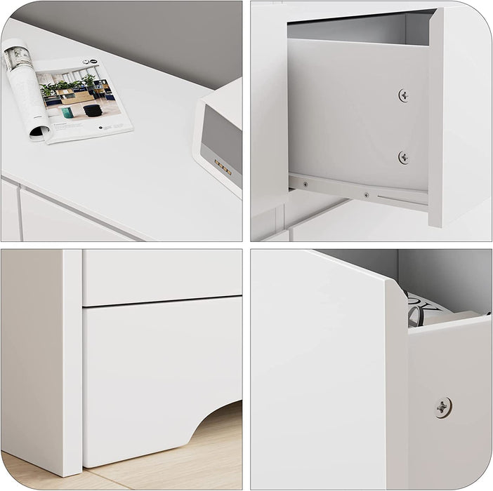 6 Drawer Double Dresser, White, Modern