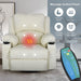 Modern Leather Recliner Chair with Massage and Heat (White)