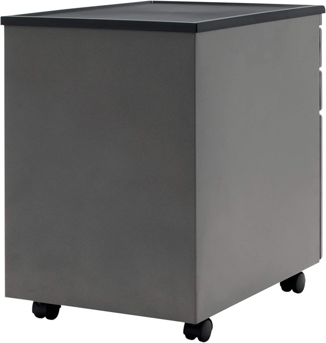3-Drawer Mobile File Cabinet with Tray & Frame