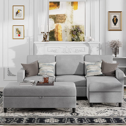 Light Grey Convertible L-Shaped Sectional