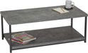 Coffee Table with Storage Shelf Faux Concrete