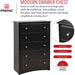 Sonoma 5-Drawer Chest for Bedroom in Black