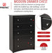 Sonoma 5-Drawer Black Chest for Bedroom