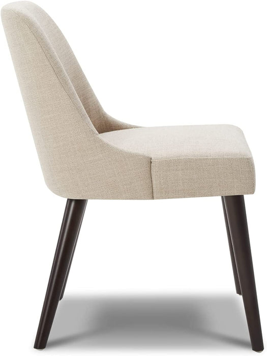 Set of 2 Flax Beige Fabric Dining Chairs