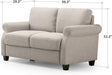 Beige Easy Assembly Loveseat Sofa