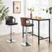 Black Leather Bentwood Counter Stool W/ Back, Set of 1