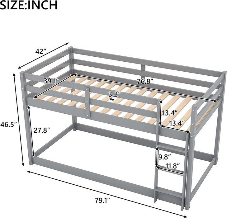 Solid Wood Twin Trundle Bed, White