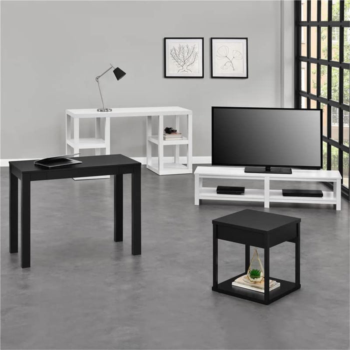 Black Parsons Desk with Drawer, 19.7D X 39W X 30H