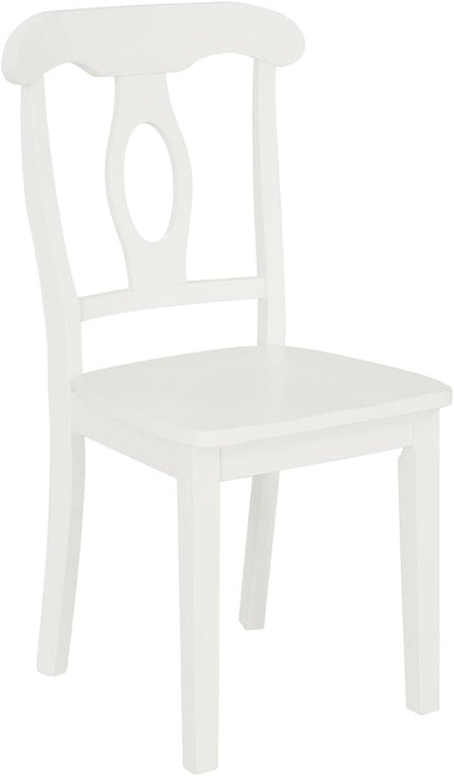 White Aubrey 5-Piece Traditional Height Dining Set