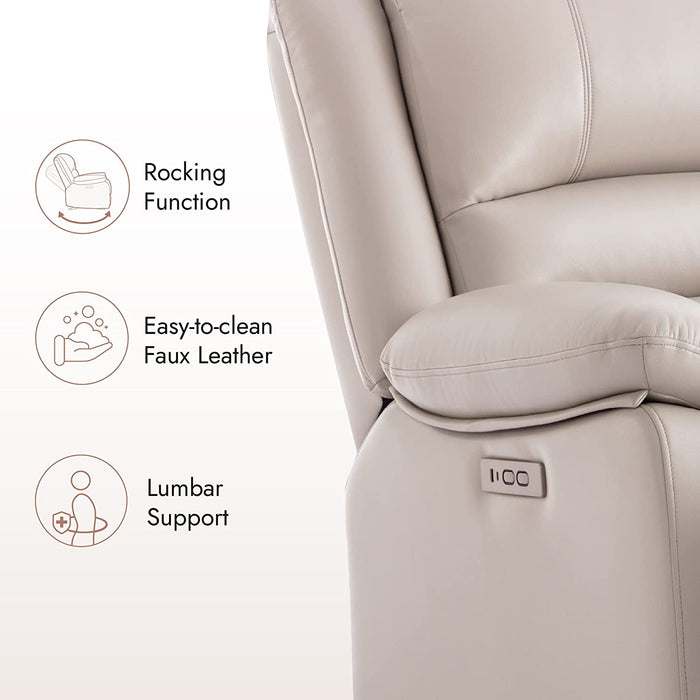 Electric Glider Reclining Chair, Cream