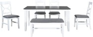 6-Piece Dining Room Table Set with Bench