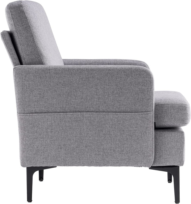 Light Gray Mid-Century Modern Accent Chair